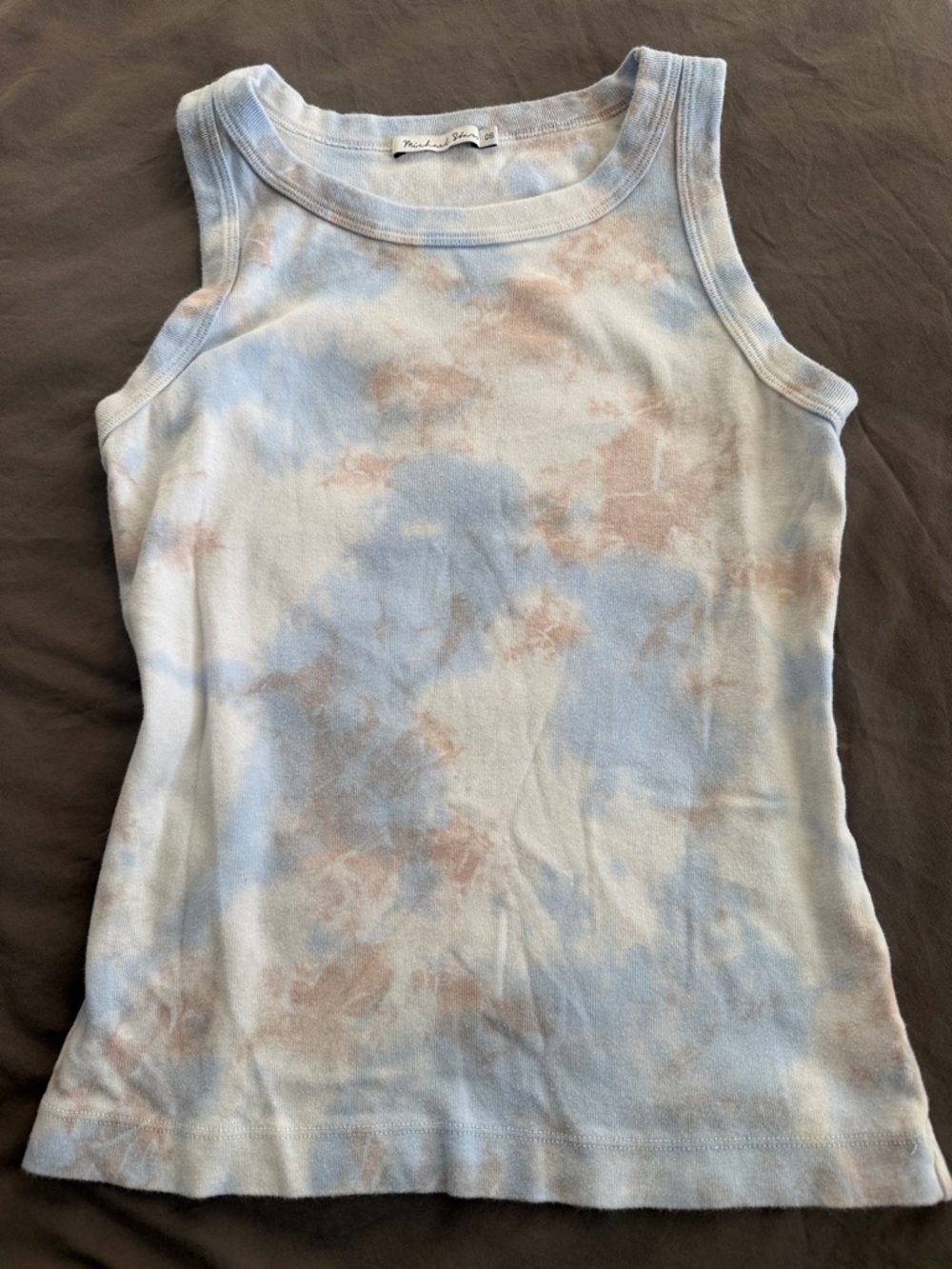 Michael Stars Tie-Dye Tank - Light Blue & Tan